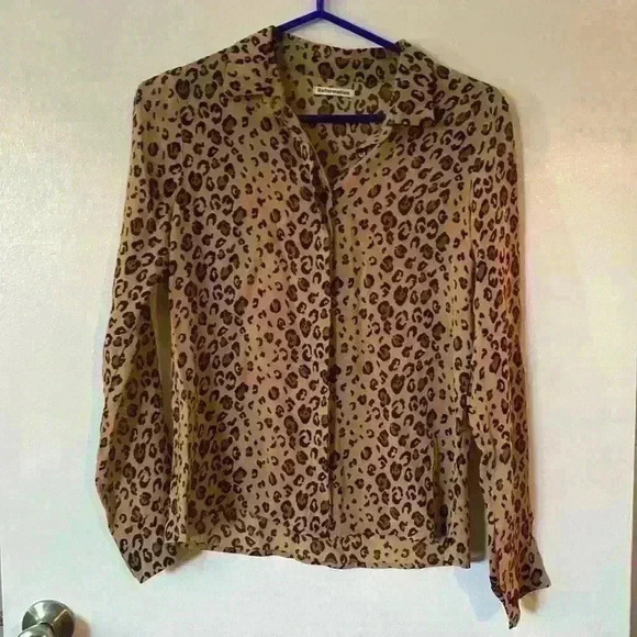 Reformation animal print Sheer long sleeve blouse size S - Picture 1 of 3